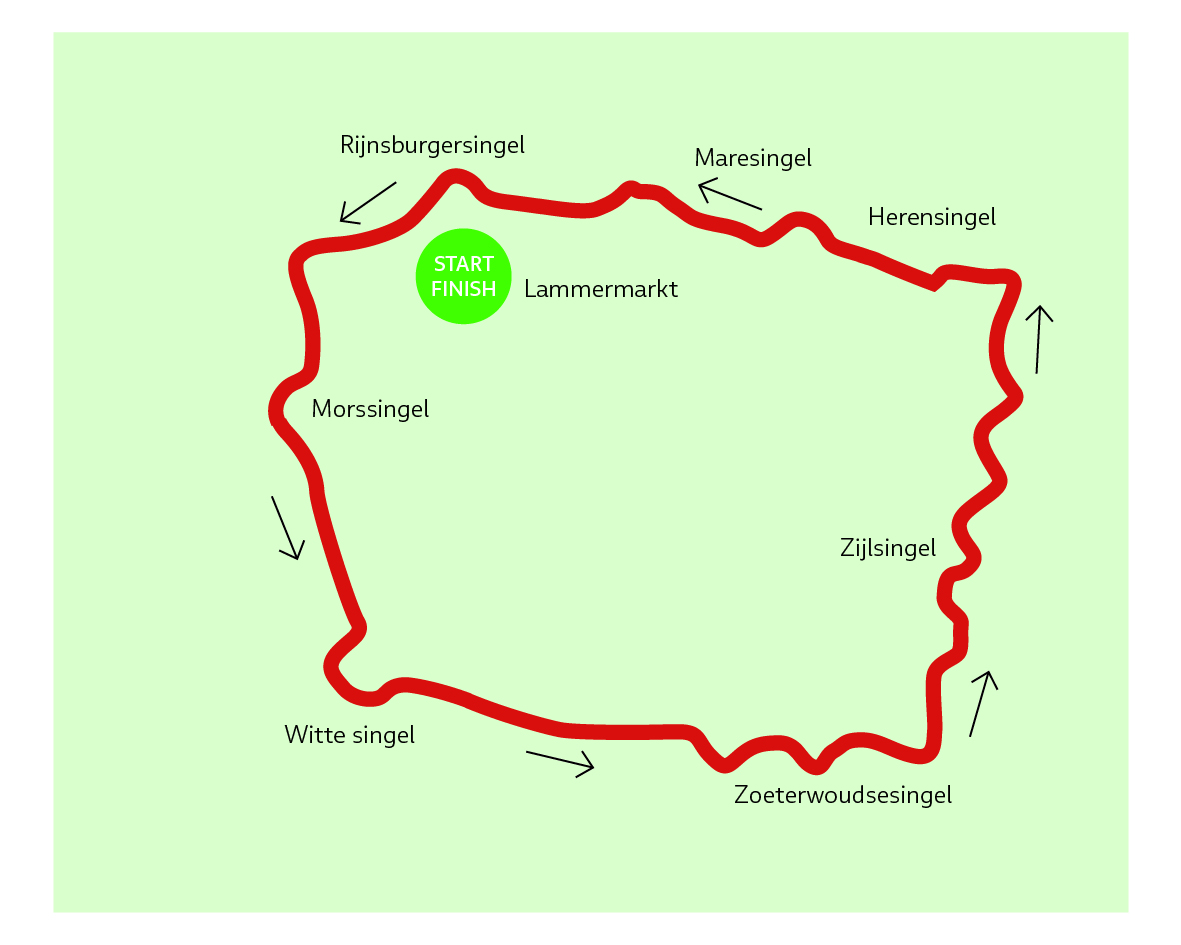 Singelloop Leiden - 6.5K course map