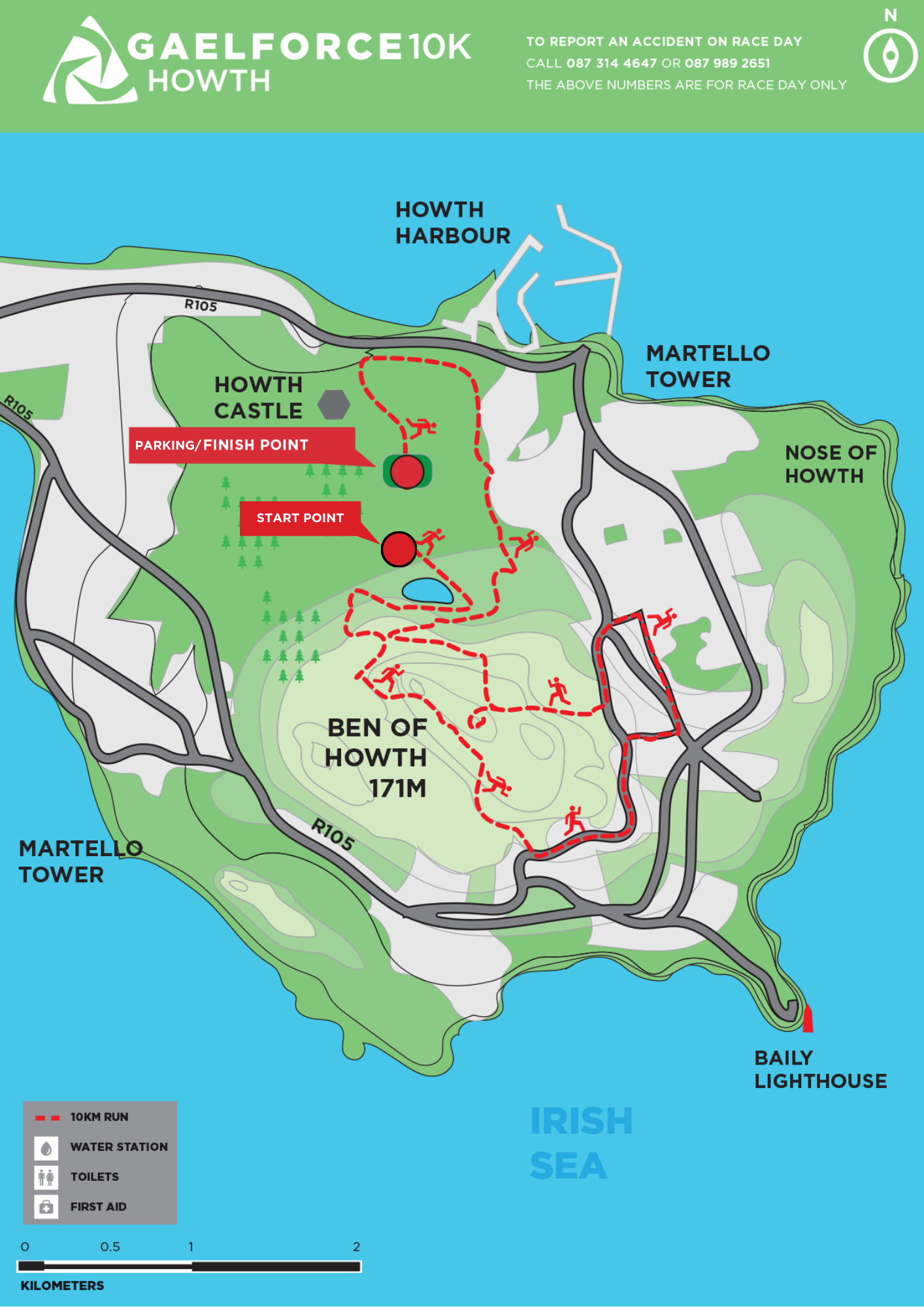 Gaelforce 10K Howth course map