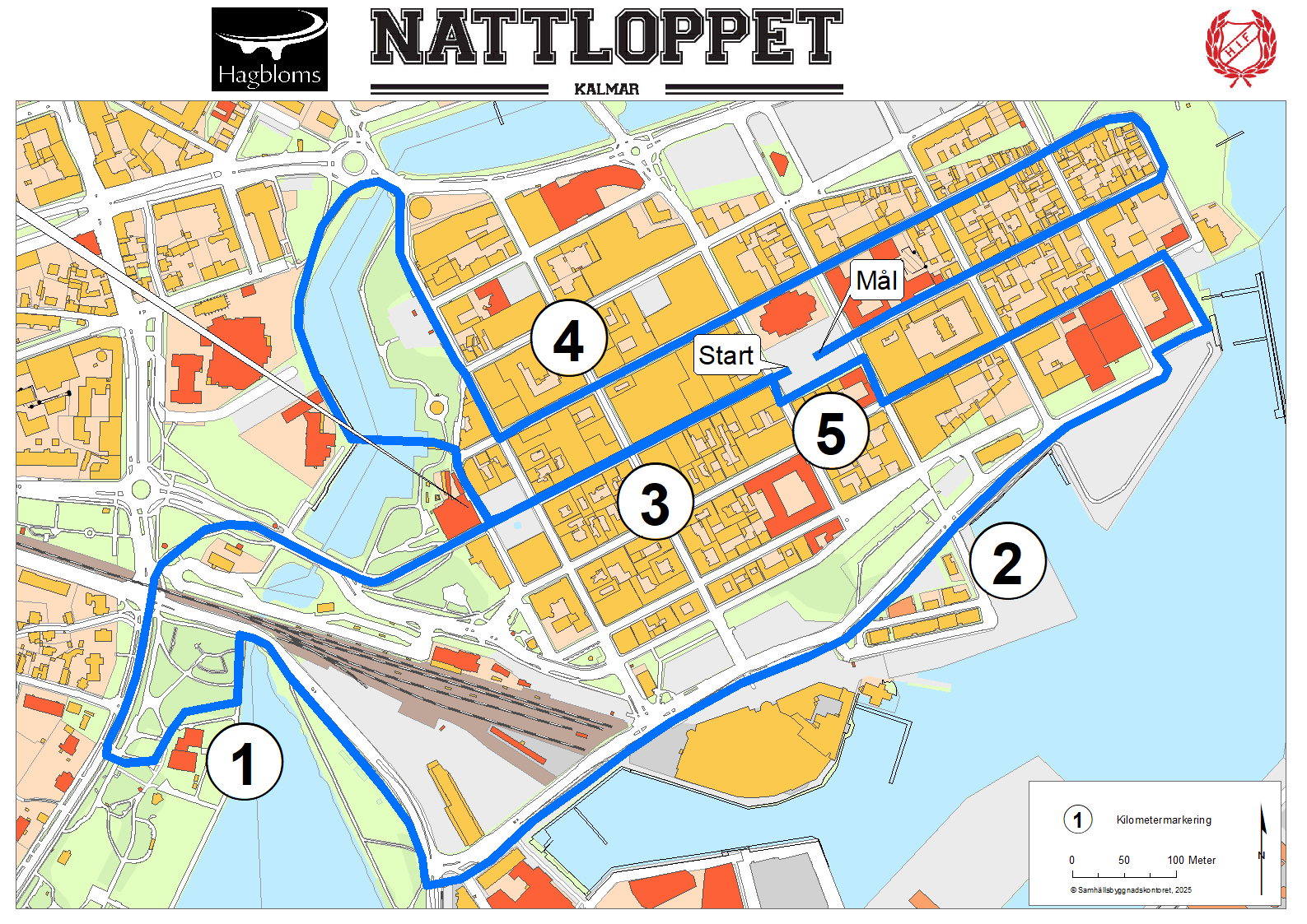Hagbloms Nattloppet - 5K course map
