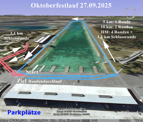 Oktoberfestlauf - Half Marathon course map