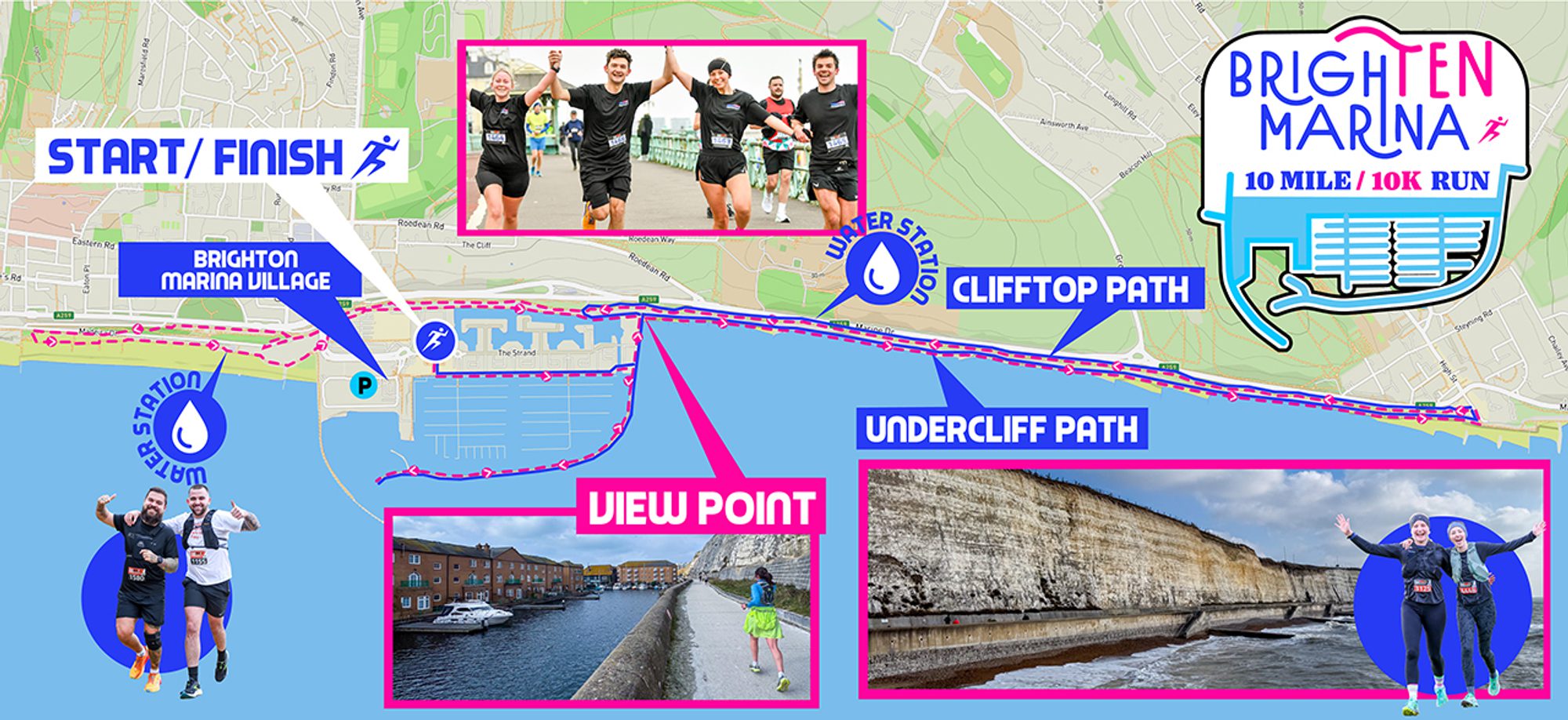 BrighTEN (Brighton) Marina Run - 10 Mile course map