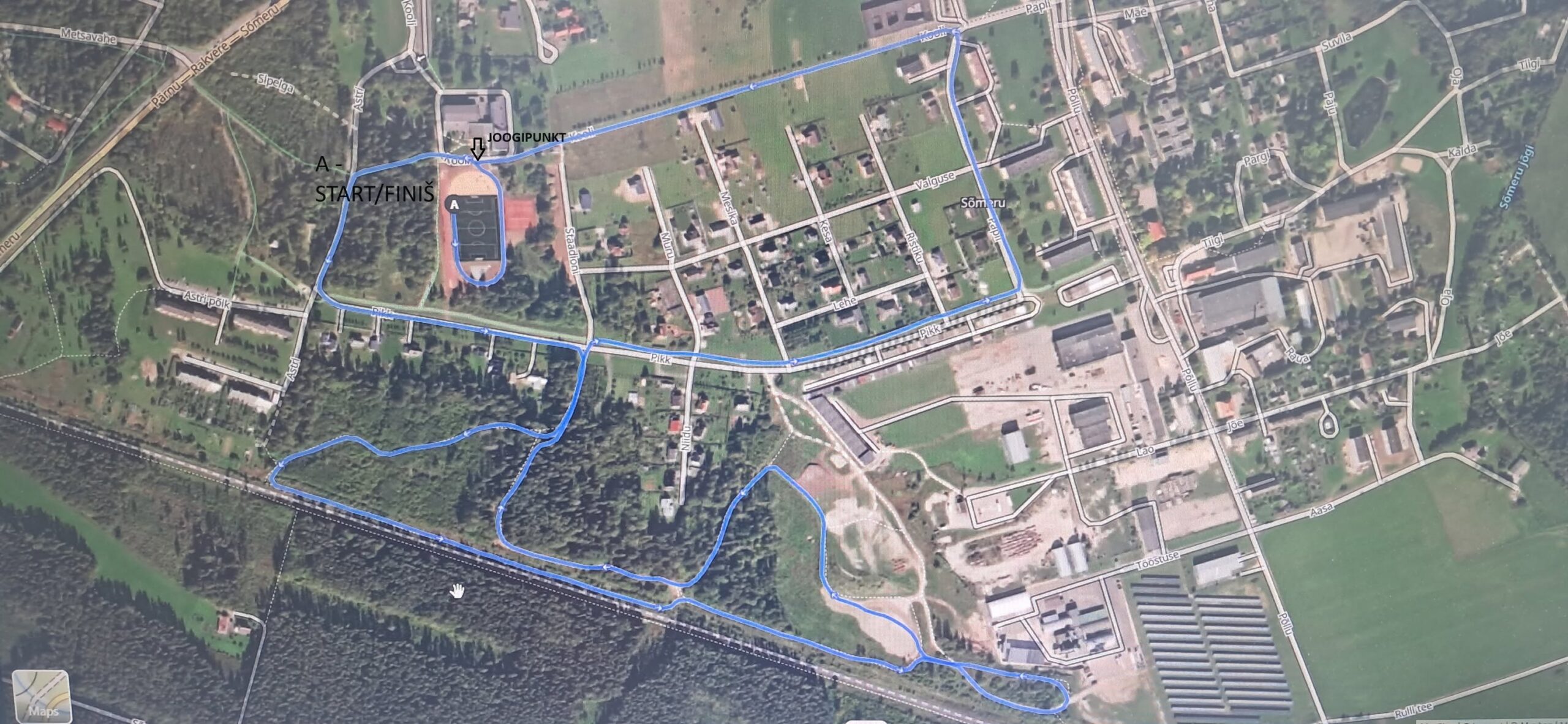Rakvere municipality summer run - 10 km course map