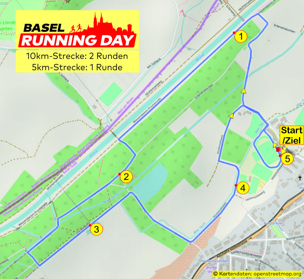 Basel Running Day - 5K course map