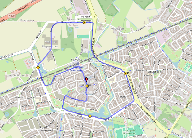 Halve van Helmond - 5K course map