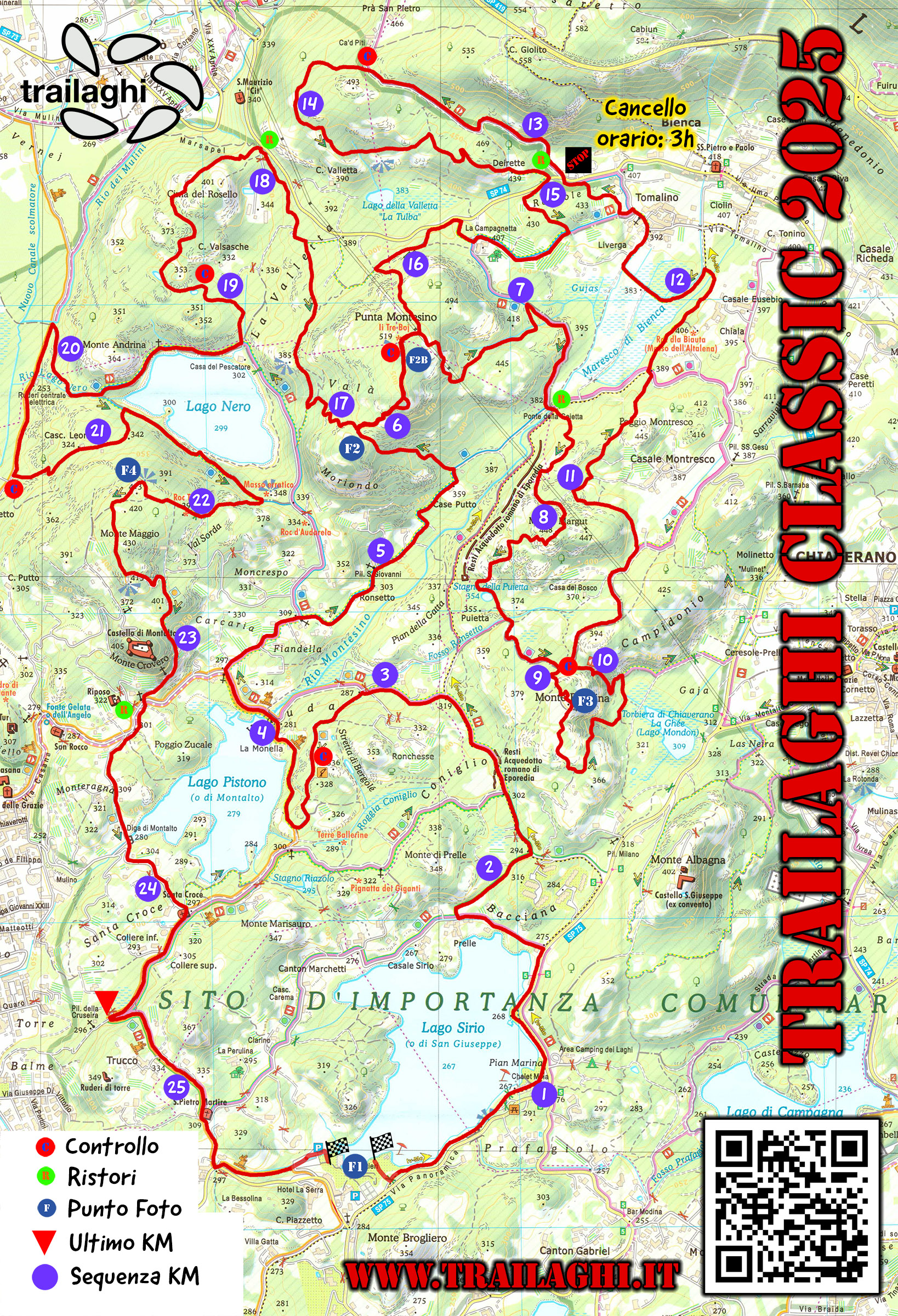 Trailaghi - 25.5 km course map