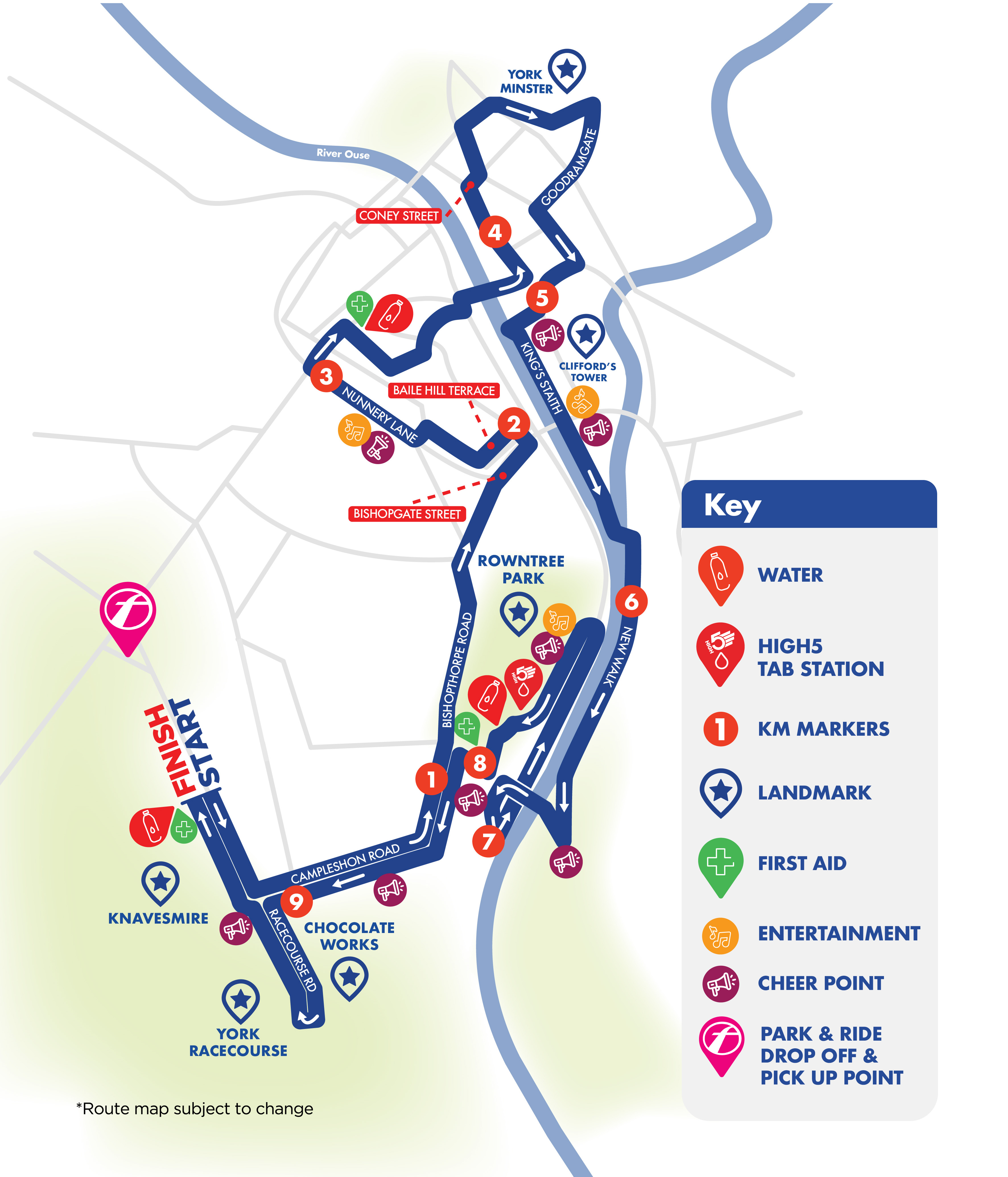 York 10K course map