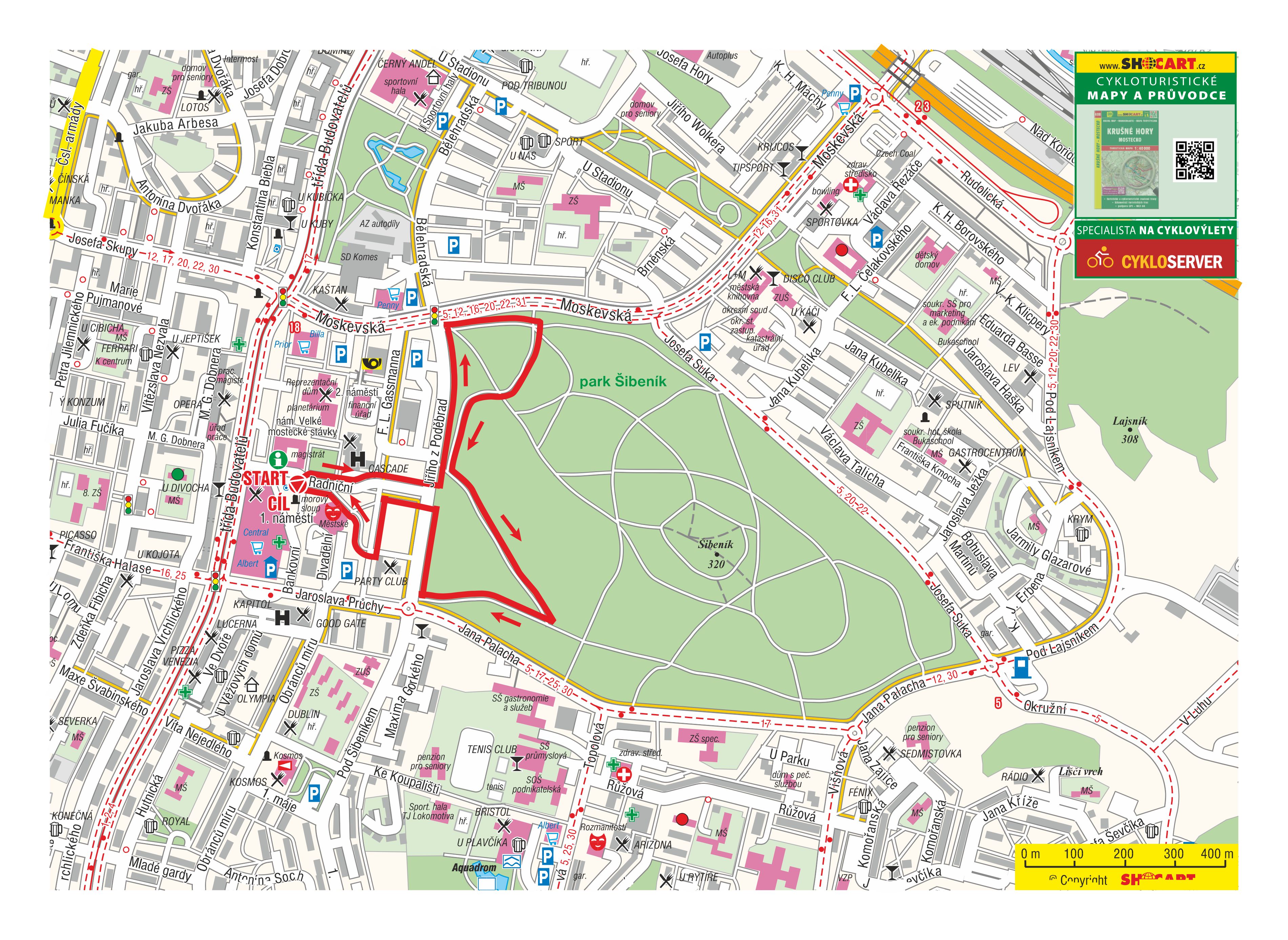 Christmas Night Run Most - 5K course map